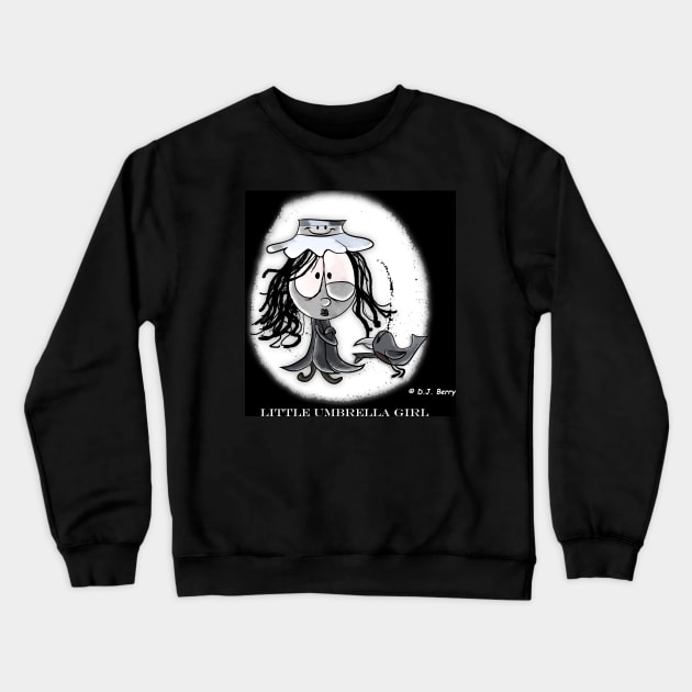 Little Umbrella Girl Crewneck Sweatshirt by D.J. Berry